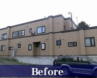 樹脂サイディング 外壁修復 青森県野辺地 二世帯住宅 樹脂サイディング 外壁修復