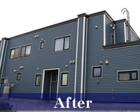 樹脂サイディング 外壁修復 青森県野辺地 二世帯住宅 樹脂サイディング 外壁修復