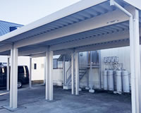 カーポート設置施工 青森県平川市 〇元商店アパート様邸 カーポート設置施工