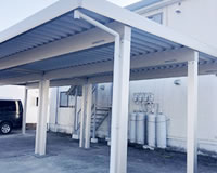 カーポート設置施工 青森県平川市 〇元商店アパート様邸 カーポート設置施工