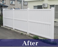 バイナルフェンス施工 青森県弘前市取上 バイナルフェンス施工